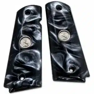 Black Pearl 1911 Grips with Silver Colt Medallion
