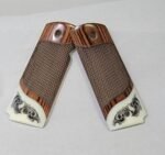 1911 rosewood faux scrimshaw gun grips with acrylic ivory accent