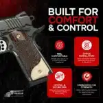 Classic full size 1911 grips, rosewood with ivory accent