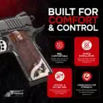 Full size 1911 rosewood grips with faux scrimshaw ivory accent