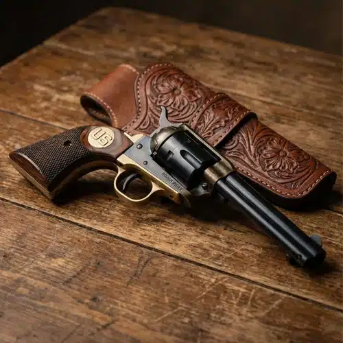 Heritage Arms Rough Rider grips checkered rosewood US gold medallion