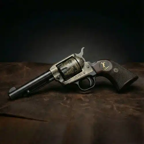 Heritage Rough Rider checkered rosewood grips with horse medallion