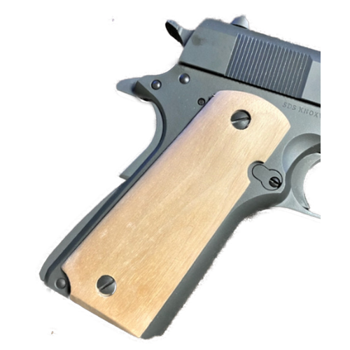 thumbnail image 2 of 1911 Compact Grips – Wood – Fits Colt, Springfield, Rock Island & Clones – Skull Design 2 of 6