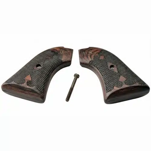 Premium rosewood gun grips compatible with Heritage Arms 6-shot and 9-shot models