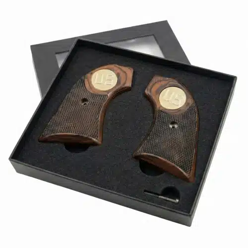 Heritage Arms Rough Rider grips checkered rosewood US gold medallion