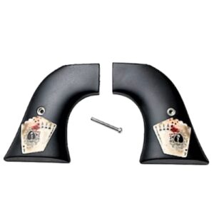 Ruger Wrangler Dead Man’s Hand Grips – faux buffalo ABS grips with printed Wild Bill Hickok poker hand for 6-shot Wrangler