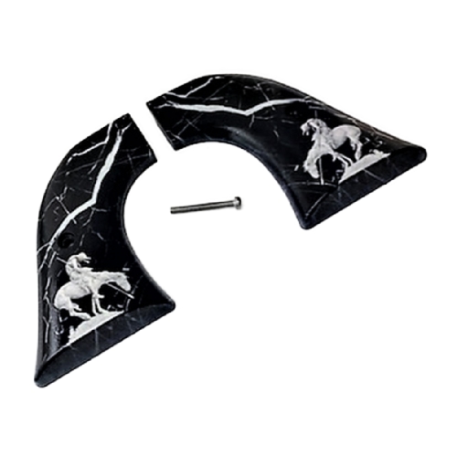 Ruger Wrangler End of Trail Grips – faux buffalo ABS grips with End of the Trail artwork for 6-shot Ruger Wrangler