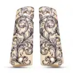 Scroll design 1911 pistol grips, high definition UV print on wood, full size Colt fit