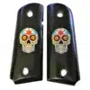Walnut 1911 Compact Grips – Día de Muertos UV Print, Fits Colt, Springfield & Rock Island