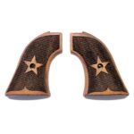 Walnut carved star checker grips for Heritage Rough Rider with star and checker pattern