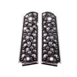 1911 Colt Rock Island 3D Skulls Pewter Finish Solid Aluminum Grips Full Size