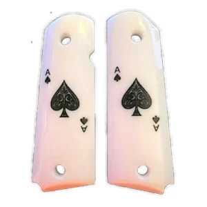 1911 Grips White Ace of Spades – Full Size EDC Government Frame