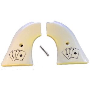 Faux Ivory Aces grips for Heritage Rough Rider .22 and .22 Magnum with UV printed four aces design