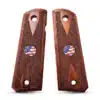 1911 US Flag Grips – Rosewood Double Diamond Checkered with US Flag Medallions, Full Size