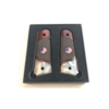 1911 US Flag Medallion Grips – Checkered Rosewood with Pearl Accent, Full Size