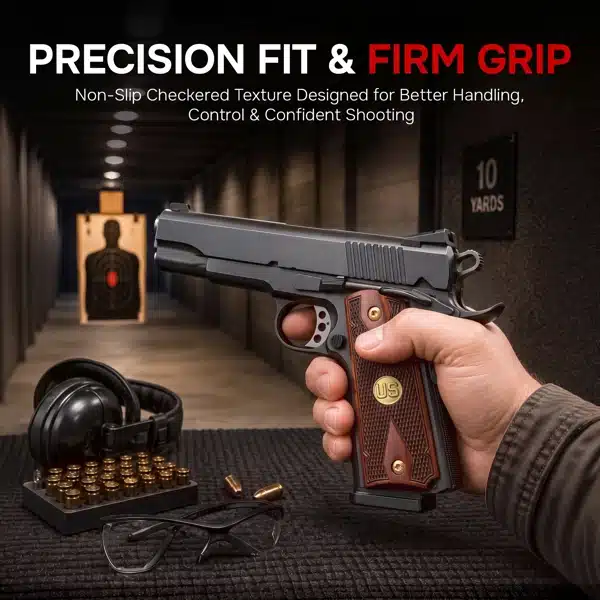 1911 Colt Full Size Double Diamond Checkered Rosewood
