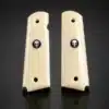 1911 Ivory Punisher Grips – Acrylic Ivory with Black Punisher Medallion, Full Size