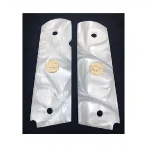 1911 Officer grips pearl white gold eagle medallion compact fit