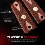 Full size Colt 1911 rosewood grips, gold medallions