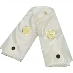 1911 Officer grips pearl white gold Colt medallion compact fit