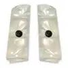 1911 White Pearl Acrylic Full-size Gun  Grips w/Black & Silver Colt Medallions