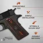 rosewood 1911 grips checkered double diamond full size