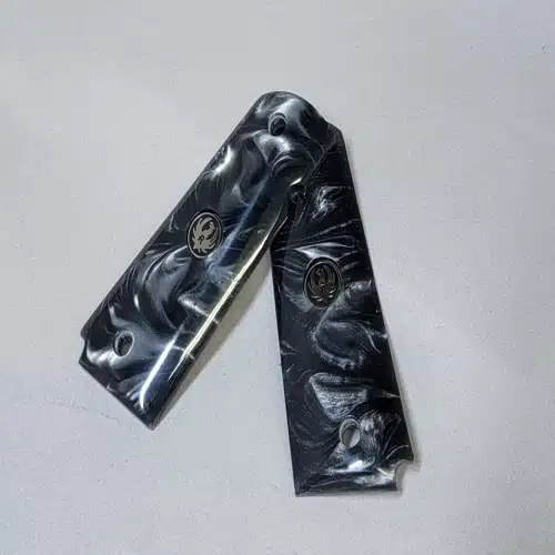1911 black pearl grips in acrylic with black Ruger medallions — full size