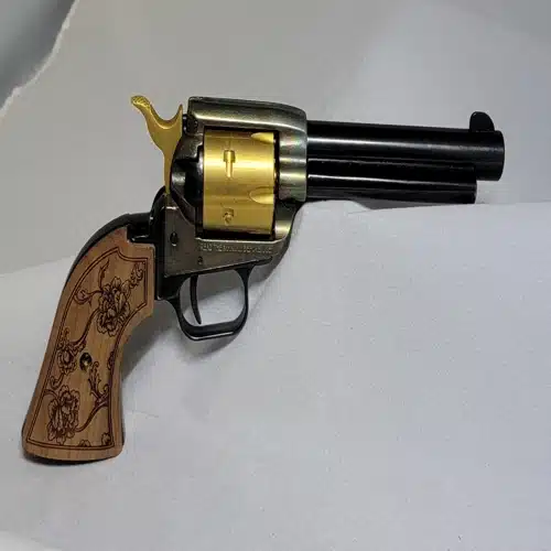 Heritage Rough Rider grips solid walnut with CNC carved flower pattern unfinished