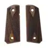 1911 Officer Size Grips Unfinished Walnut  with Checkering and Classic Double Diamond Pattern