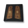 1911 Patriotic Grips – Unfinished Walnut with Scrollwork and Gold US Medallion, Full Size