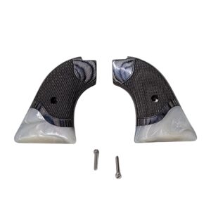 Black rosewood grips with white pearl acrylic accent for .22 and .22 Magnum models