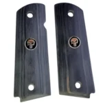 1911 Full Size Black Punisher Grips Black Rosewood fits Colt and most full-size 1911 clones