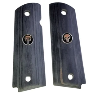 1911 Full Size Black Punisher Grips Black Rosewood fits Colt and most full-size 1911 clones