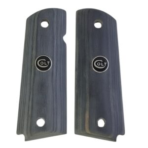 1911 rosewood grips full size black rosewood checkered panels with black Colt medallion