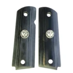 1911 Full Size Black Rosewood Grips with Ruger Medallion fits Colt and most full size 1911 clones