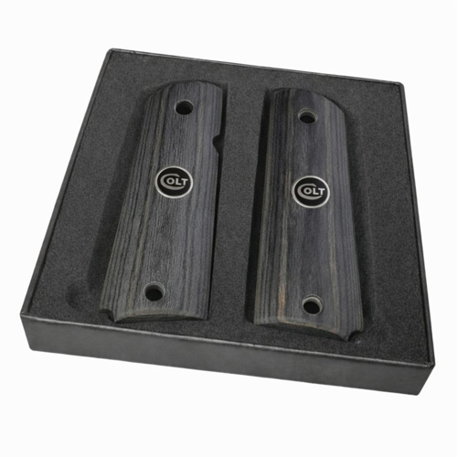 1911 Full Size Black Walnut Grips with black medallion