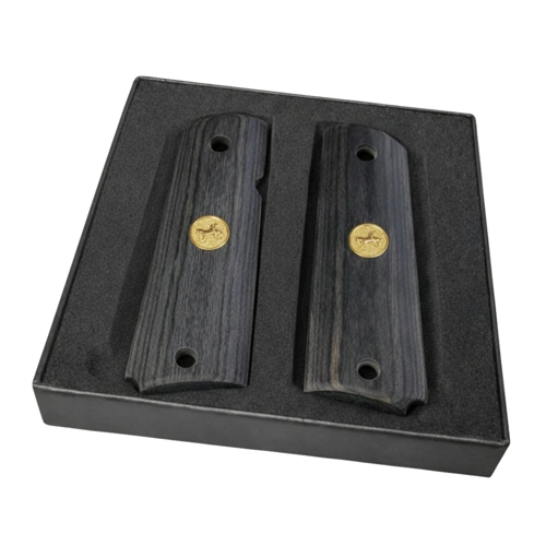 1911 Full Size Rosewood grip panels Gold Horse Medallion fits Colt Kimber Springfield Taurus full-size 1911 for sale