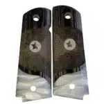 1911 Texas grips in carved black rosewood with acrylic pearl accent and Texas Star medallion — full size