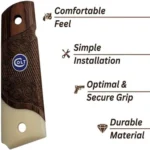 1911 carved wood grips rosewood laminate with ivory base accent with blue madallion