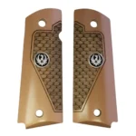 1911 fish scale grips with black Ruger medallion, full size, fits Colt Government and most 1911 clones