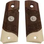 1911 rosewood grips hand-carved with acrylic ivory accent and Texas Star medallion — full size