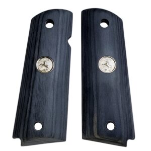1911 Full Size
  Grips in Black Rosewood Full-Size Gun Grips with Silver Colt Medallions