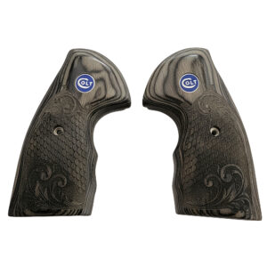 Colt Python Black
Rosewood with Scrollwork and Scales Grips with Blue COLT Medallion