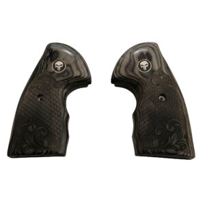 Colt Python Black
Rosewood with Scrollwork and Scales Grips with Black Punisher