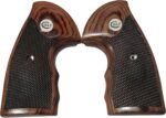Colt Anaconda grips in checkered rosewood with white Colt medallion — fits 2021 Anaconda and 2020 Python