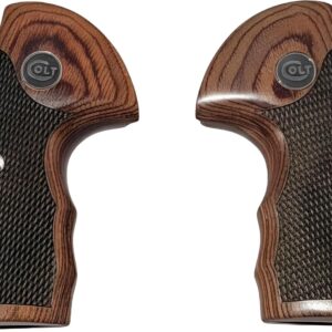 Colt Python Rosewood with Checkering Grips with a Black COLT Medallion for ColtPython 2020, Colt 2021 Anaconda