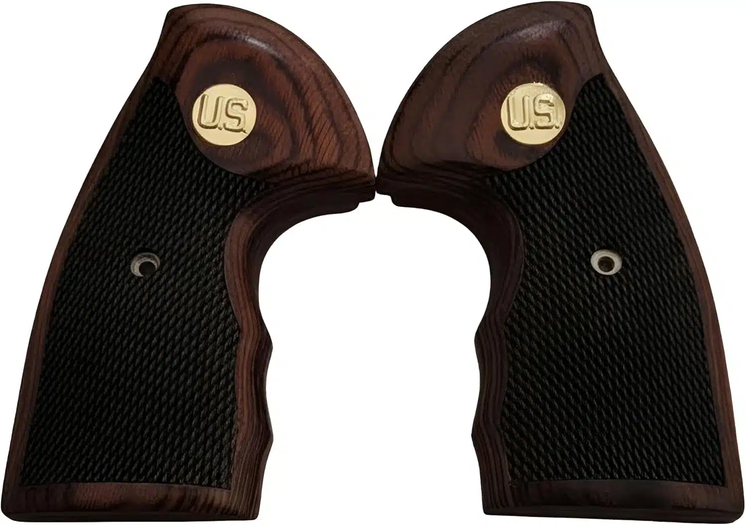 Colt Python rosewood checkering grips with gold U.S. medallion for 2020 Python and 2021 Anaconda revolver