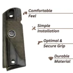 Colt style Government 1911 with black rosewood dragon scale grips installed