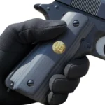 custom 1911 black rosewood grip panels with gold US medallion