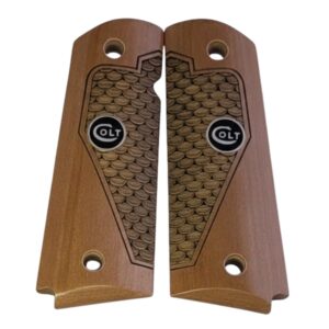1911Full size Grips in
faux Mammoth Bark with Black COLT Medallion fits COLT and Most Clones